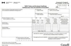 Tax return document T2202