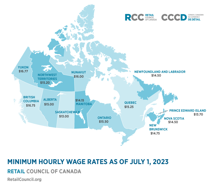 Minimum Wage Map 2022 JULY